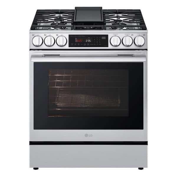 30 in. 6.3 cu. ft. Smart Oven 5-Burner Gas Range in Stainless Steel with ProBake Convection, Instaview, Air Fry