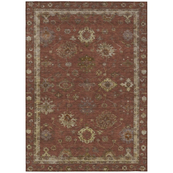 Chantille Machine Washable Indoor/Outdoor Abstract ACN2045 Paprika 2 ft. 6 in. x 3 ft. 10 in. Area Rug