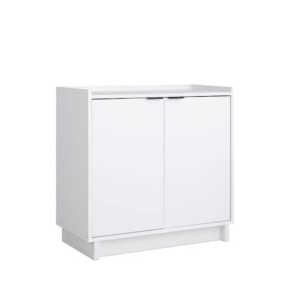 Prepac Simply Modern White 30 in. H x 30.75 in. W x 16 in. D 2 Door Accent Storage Cabinet with Adjustable Shelf