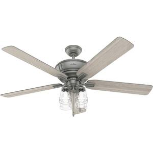 Grantham 60 in. LED Indoor Matte Silver Ceiling Fan with Light Kit