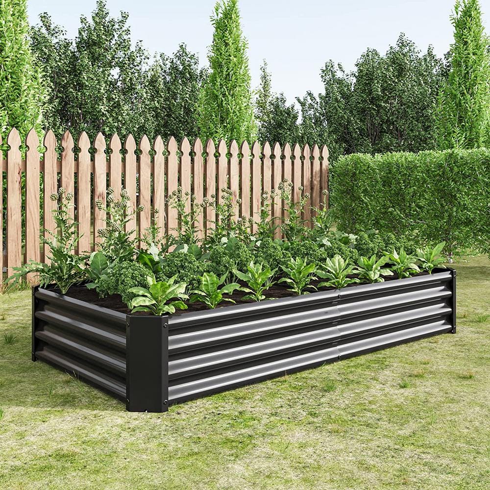 Reviews for 6 ft. x 3 ft. Raised Garden Bed Galvanized Planter Box ...