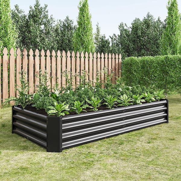 Unbranded 6 ft. x 3 ft. Raised Garden Bed Galvanized Planter Box Outdoor, Rot-Resistant Metal Garden Bed Planter for Vegetables