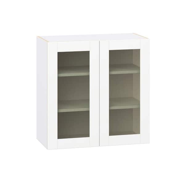 30 in. W x 14 in. D x 30 in. H Assembled Glass Door Wall Kitchen Cabinet in Bright White