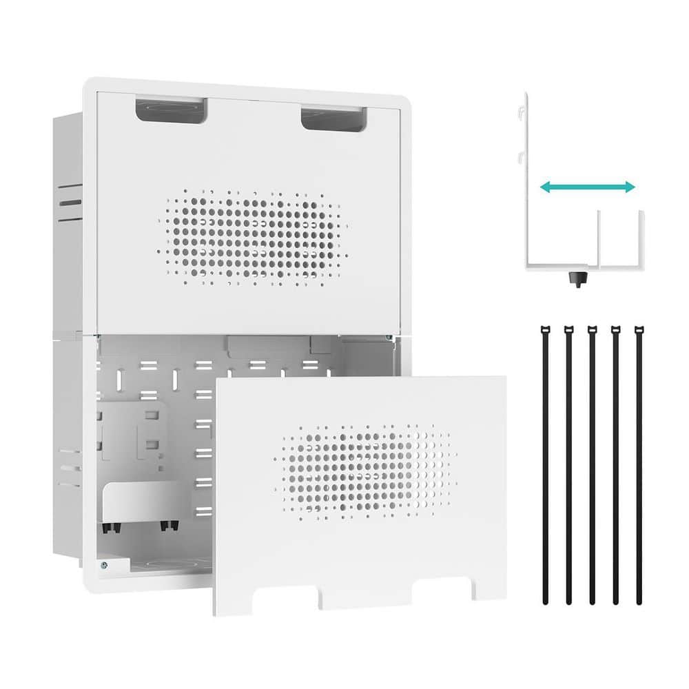 Recessed In Wall Media Box Structured Media Enclosure White Cable Management Kit for TV AV Devices 1 Kit price history on PriceWatchPro