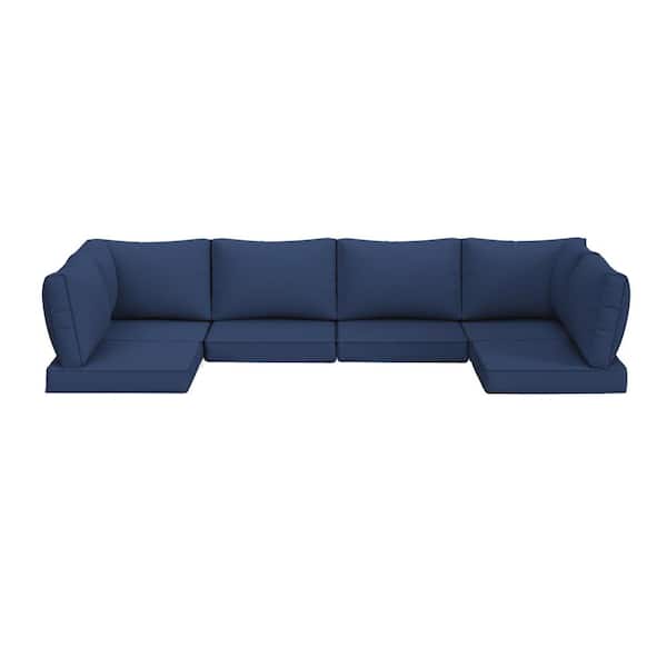 ELPOSUN 25.6 in. x 25.6 in. x 4 in. (14-Piece) Deep Seating Outdoor Sectional Cushion Corner Set Navy Blue
