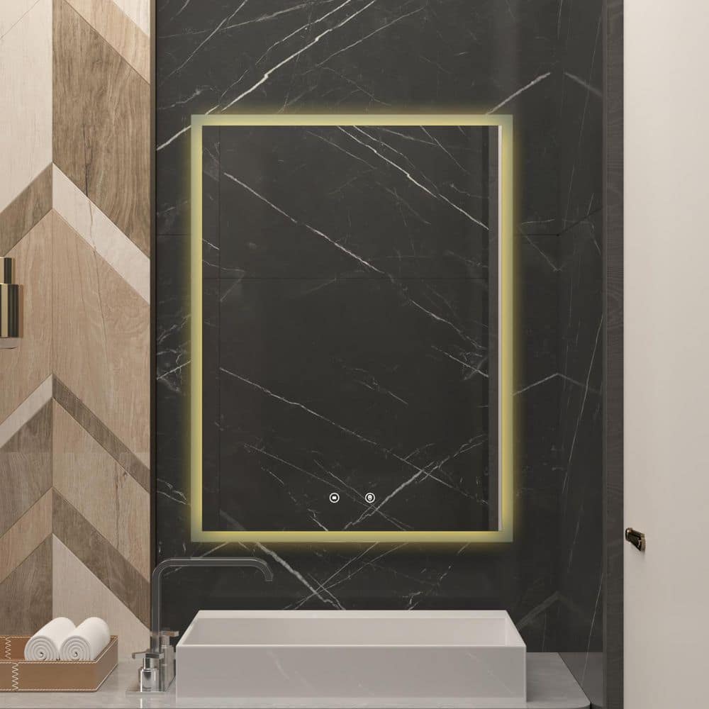 32" x 24" Polished Crystal Frameless LED Bathroom Vanity Mirror