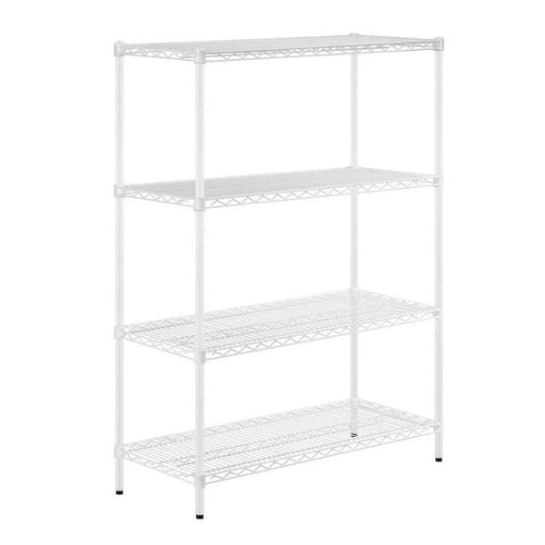 Honey-Can-Do White 4-Tier Metal Wire Shelving Unit (18 in. W x 54 in. H x 42 in. D)