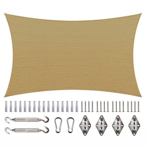Canary Yellow Rectangle Sun Shade Sail Canary Awning Canopy Top 8 to 24 W/6''Kit 