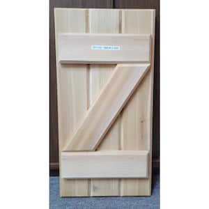 15 in. X 60 in. - Cedar Board and Batten Exterior Wood Shutters with Z-bar in Cedar (Pair)
