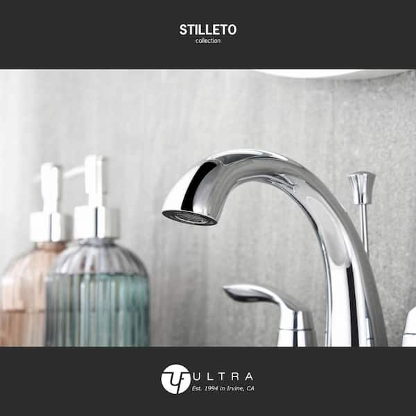 Ultra Faucets Stilleto 4 in. Centerset 2-Handle Bathroom Faucet