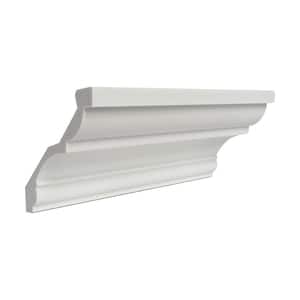3-1/8 in. x 3-1/8 in. x 6 in. Long Plain Recycled Polystyrene Crown Moulding Sample
