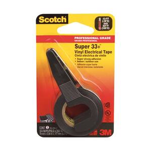 Scotch 0.75 in x 5.5 yd Super 33+ Vinyl Electrical Tape, Black (Case of 24)