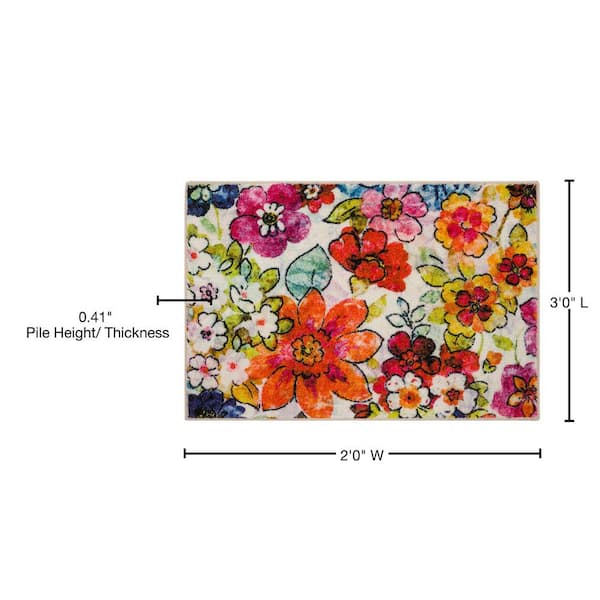 Mohawk Home Blossoms Rainbow 2 ft. x 3 ft. Floral Area Rug 108005