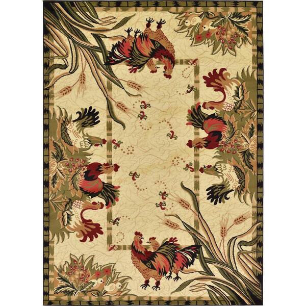 Unique Loom Barnyard Farm Ivory 7' 0 x 10' 0 Area Rug 3125088 - The ...