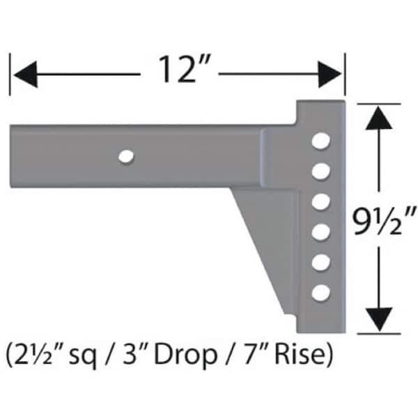Unbranded 2.5 in. Equalizer Hitch Shank Adjustable Hitch Shank for 2-1/2 in. Receiver (12 in. Length, 7 in. Rise)