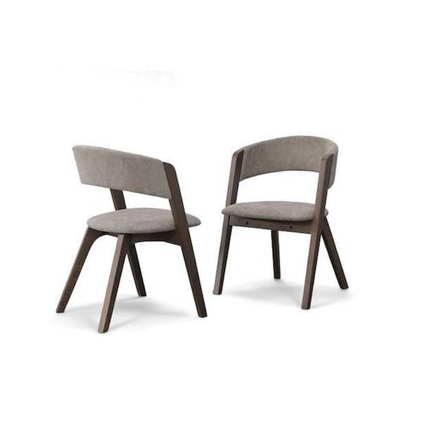 MR MODREST Grover Grey Fabric Dining Chairs (Set of 2)