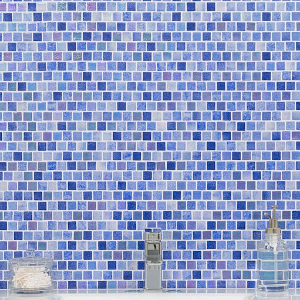 Hawaiian Sky 1 in. 12 in. x 12 in. x 0.16 in. Glass Mesh-Mounted Mosaic Wall Tile (19.4 sq. ft./Case)