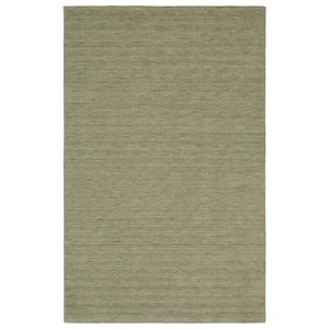 Allaire Sage 6 ft. x 9 ft. Solid Heathered Hand-Made 100% Wool Indoor Area Rug