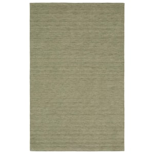 Allaire Sage 10 ft. x 13 ft. Solid Heathered Hand-Made 100% Wool Indoor Area Rug