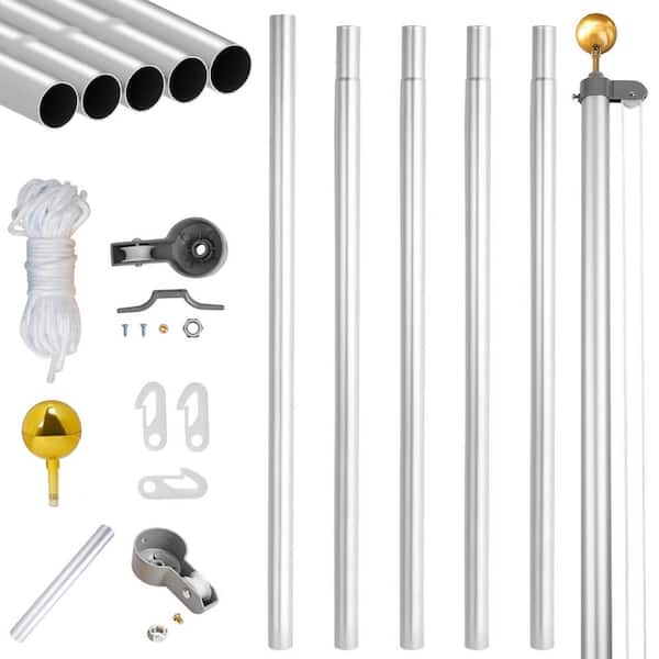 25 ft. Outdoor Decoration Detachable Sectional Halyard Flagpole Kit