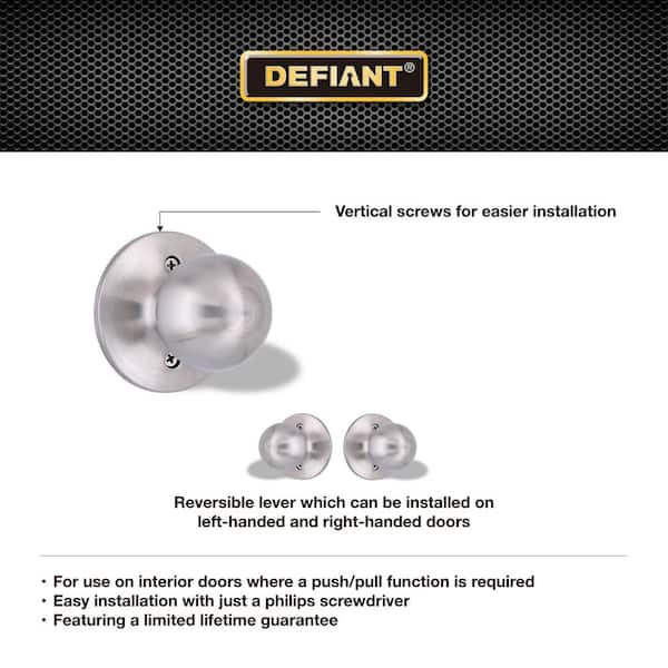 Defiant Saturn Stainless Steel Dummy Door Knob 32T3640B - The Home