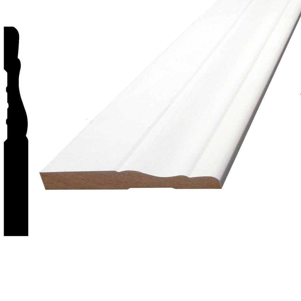 Alexandria Moulding 3/8 in. x 31/4 in. x 84 in. MDF Primed Fiberboard