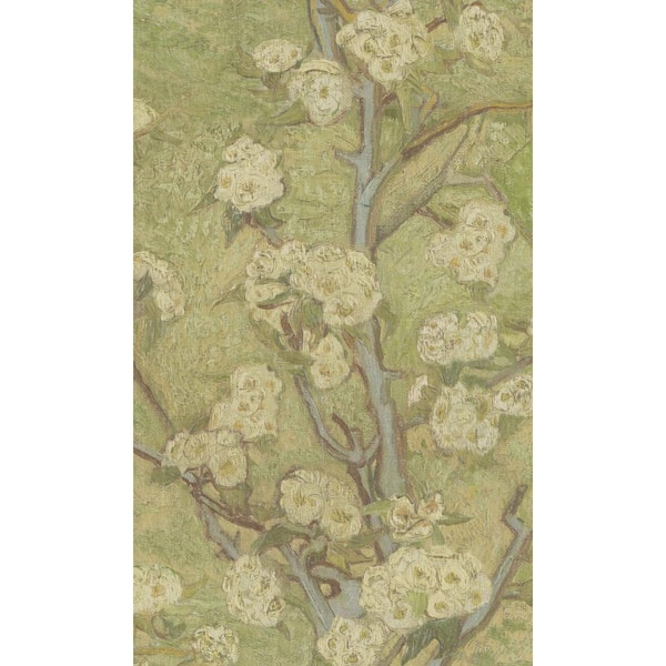 Walls Republic Green Tropical Blossoming Pear Tree Printed Non-Woven Paper Paste the Wall Textured Wallpaper 57 sq. ft.
