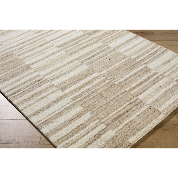 Max Brown Modern Striped 8 ft. x 12 ft. Area Rug