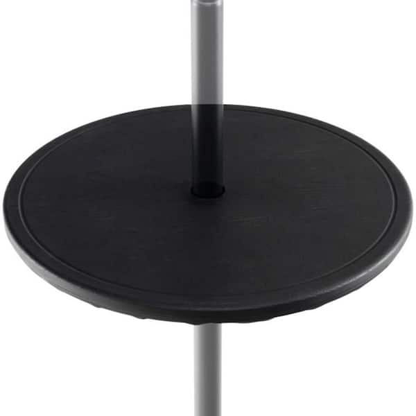 Patio Umbrella Base Table with 1.5 in. Umbrella Hole in Black