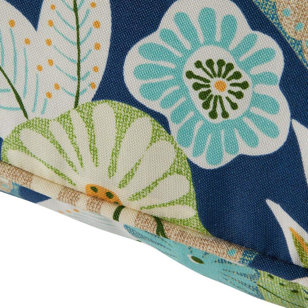 Marlow Blue Floral Contemporary Deep Seat Chair Cushion Set