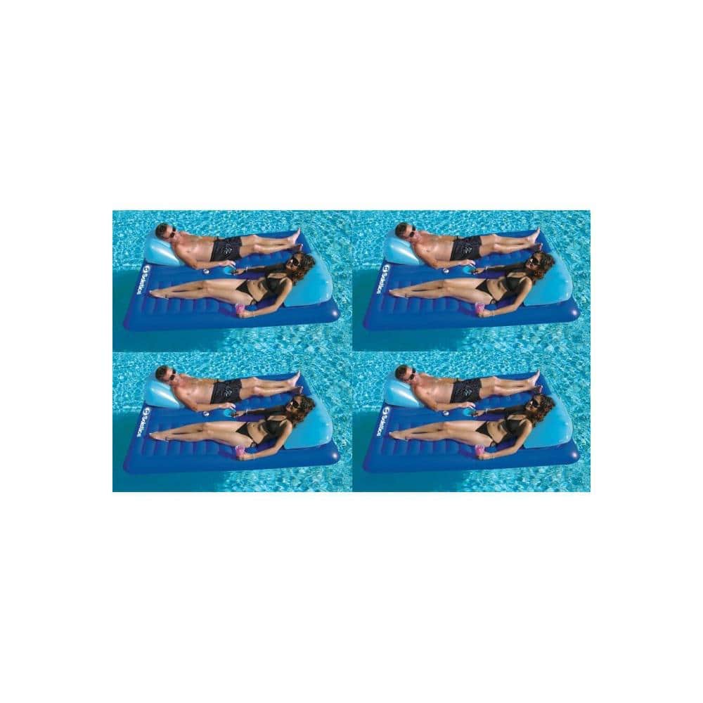 SWIMLINE Swimming Pool Inflatable Durable 2-Person Air Mattresses, Blue -  4 x 16141SF
