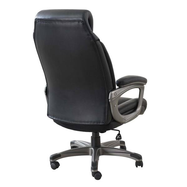 MAYKOOSH Gray High Back Executive Premium Faux Leather Office Chair with Back  Support, Armrest and Lumbar Support 29477MK - The Home Depot