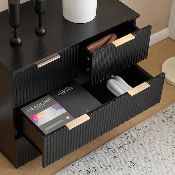 Karl home Black 4 Drawer 28. 35 in. Wide Chest of Drawers
