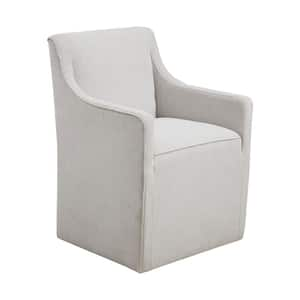 Elaine Grey Skirted Dining Armchair with Casters