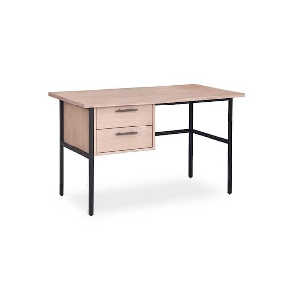 Unbranded 48 in. Rectangle Mountain White Wood Veneer 2-Drawer Desk