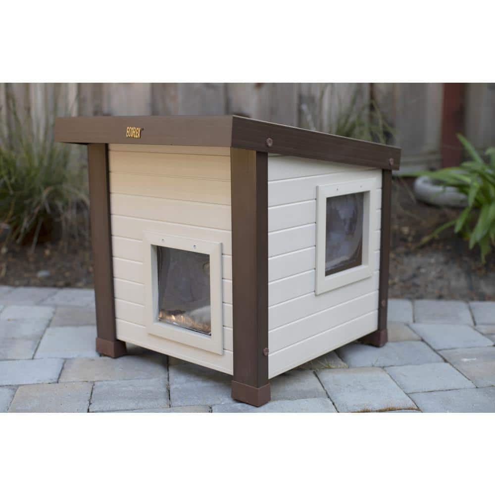 Maple and Brown ECOFLEX Outdoor Cat House with Dual Entry