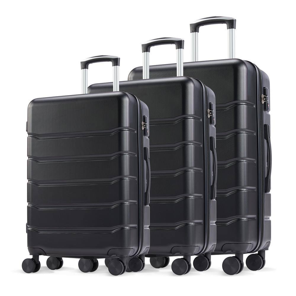 3-Pcs Expandable Hardshell Luggage Set (20 in. 24 in. 28), Durable ABS Hard