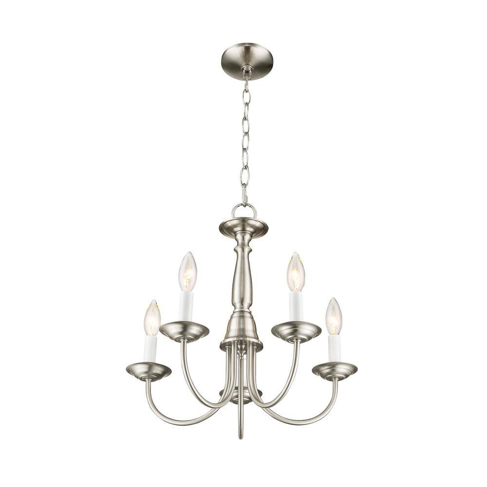 Brushed Nickel 5-Light Traditional Steel Chandelier