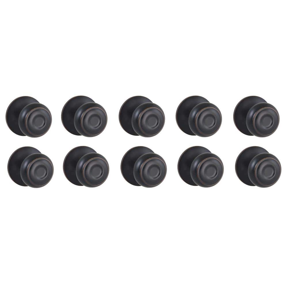 Hartford Aged Bronze Hall/Closet Door Knob (10-Pack)