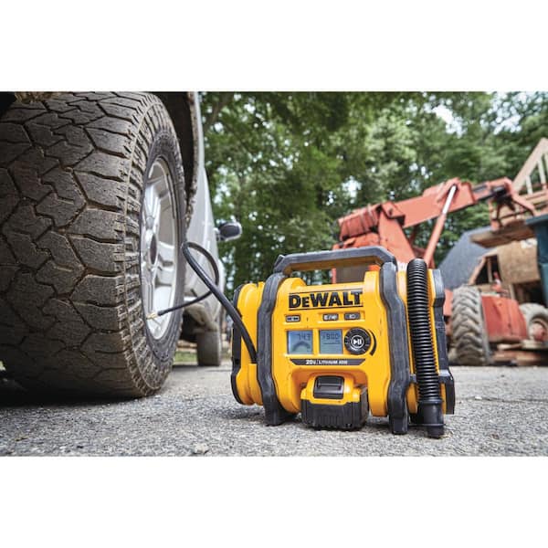 DEWALT 110-volt Lithium Ion (li-ion) Air Inflator (Power Source:  Battery/Car/Electric) in the Air Inflators department at