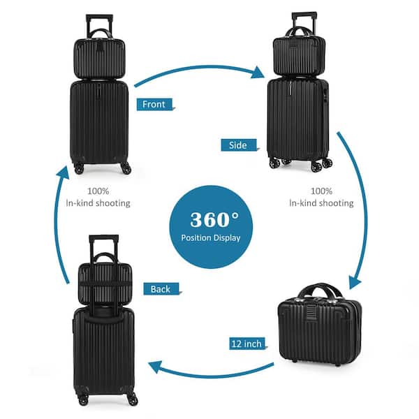 HIKOLAYAE Luggage Waterproof Trolley Case with Hidden Hooks