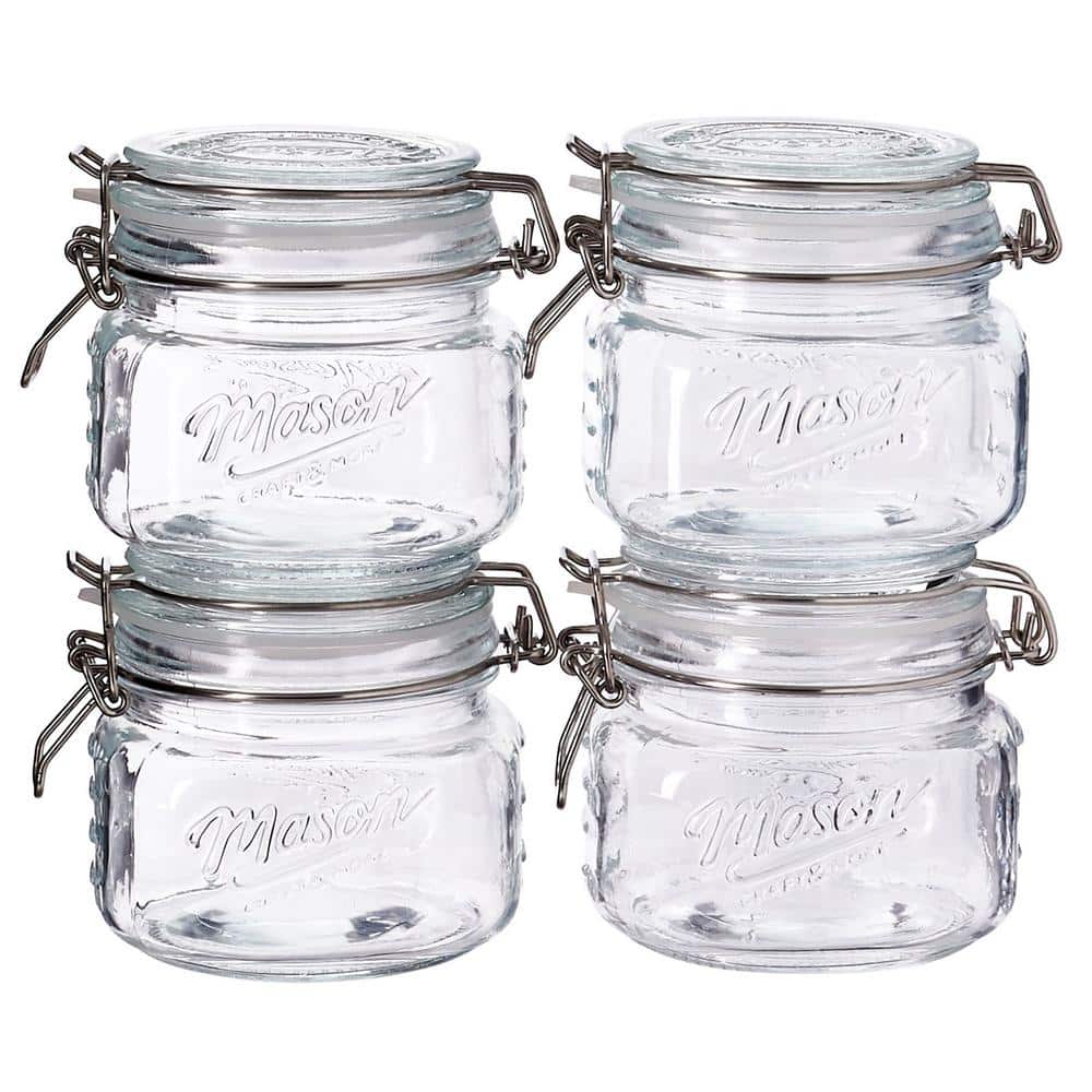 BERKWARE Glass Mini Storage Jars with Bamboo Lids and Display Stand - For  Coffee, Sugar, Candy etc. BW-BMWDJARSET - The Home Depot