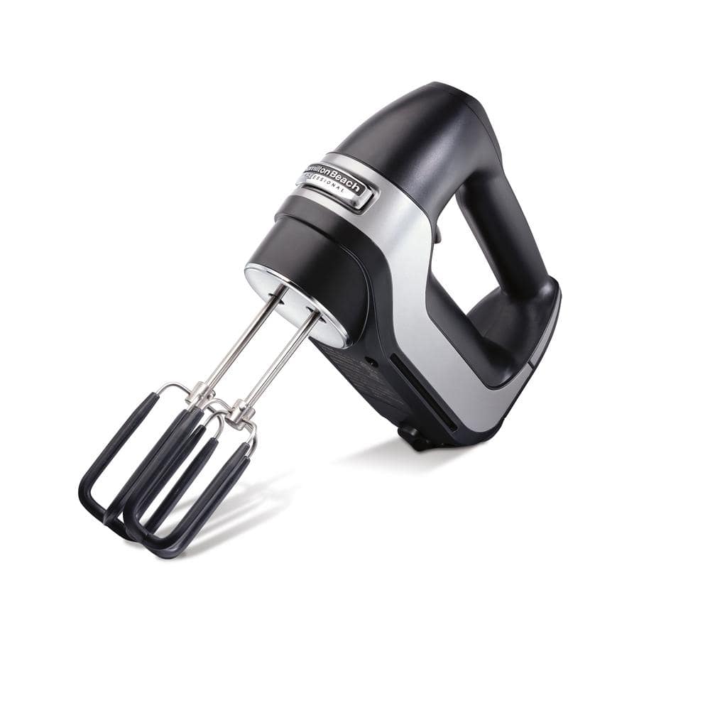 Hamilton Beach Professional 7-Speed Black Hand Mixer with SoftScrape  Beaters, Whisk, Dough Hooks and Snap-On Storage Case 65655 - The Home Depot
