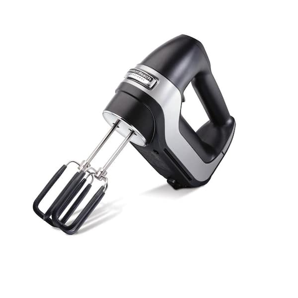 Hamilton Beach Professional 7-Speed Black Hand Mixer with SoftScrape Beaters, Whisk, Dough Hooks and Snap-On Storage Case
