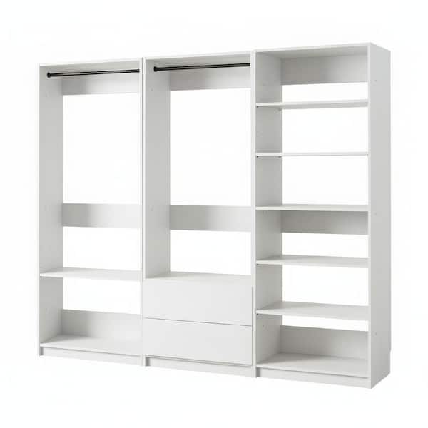 Prosper 96 in. W White Tower System Freestanding-Shelf Walk-in Wood Closet System