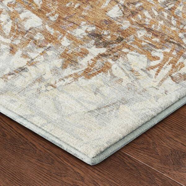 Mayfield Premium Machine Washable Abstract AMF2449 Copper 10 ft. x 14 ft. Area Rug