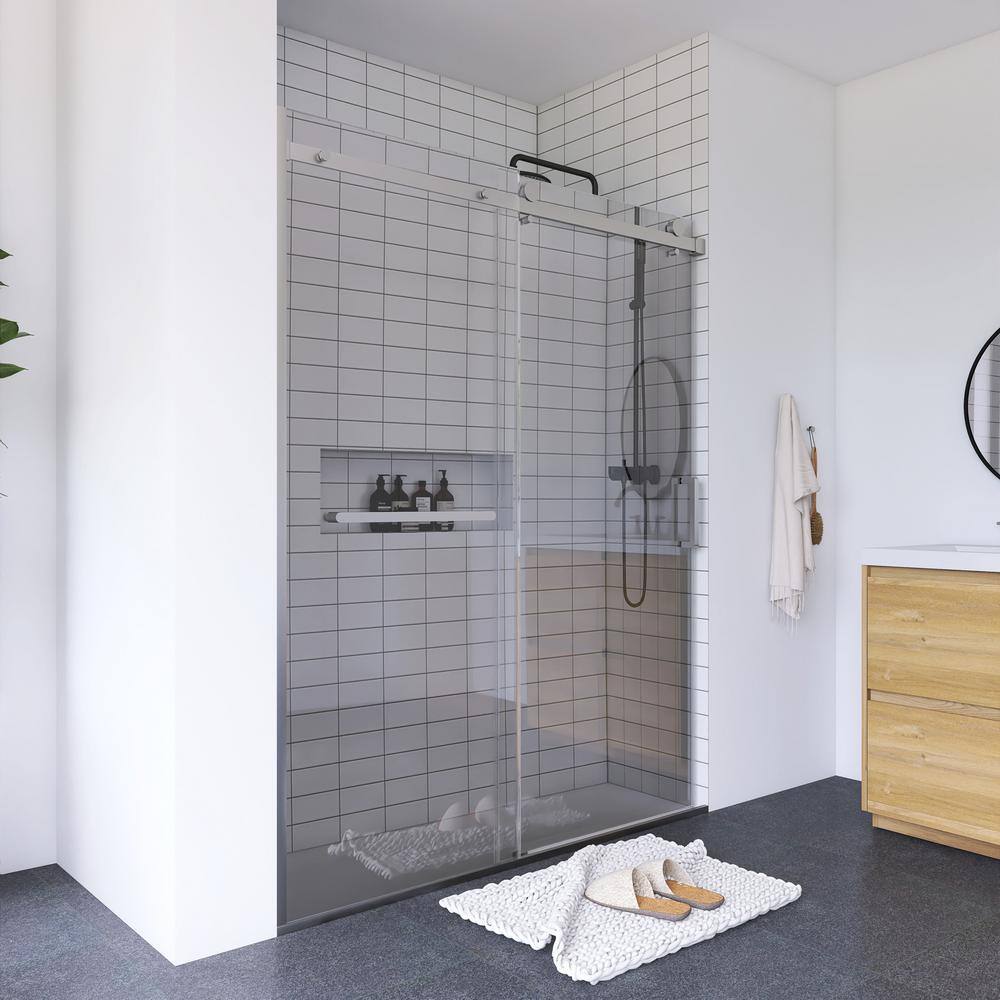 56-60" Brushed Nickel and Glass Sliding Shower Door