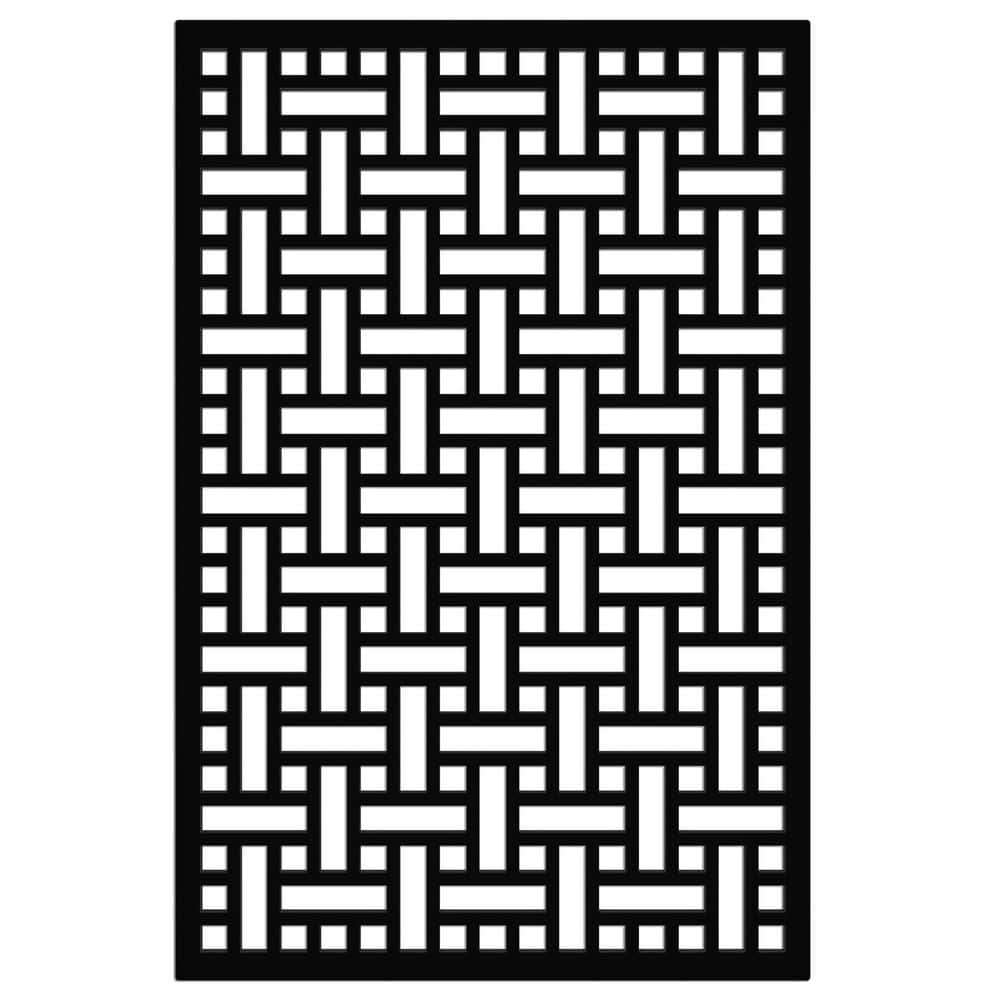 Acurio Latticeworks Crosshatch 4 ft. x 32 in. Black Squares/Rectangles ...