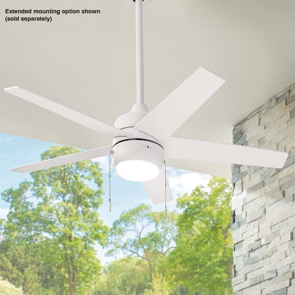 Mena 44 in. LED Indoor/Outdoor Matte White Ceiling Fan with Light Kit and Reversible Blades Included