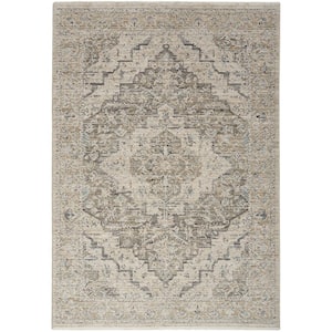 Nyle Ivory Taupe 5 ft. x 8 ft. All-Over Design Transitional Area Rug